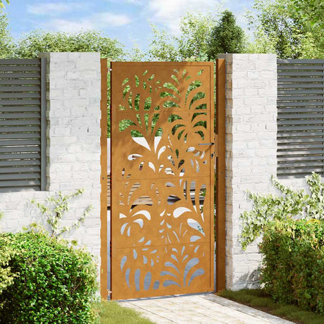 Vidaxl poort met golfontwerp 100x200 cm weervast staal