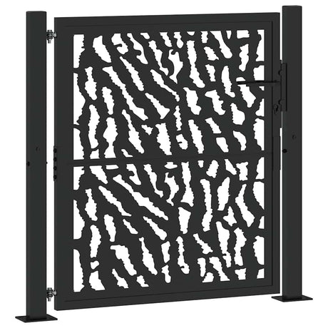 Vidaxl poort met sporenontwerp 100x100 cm staal zwart