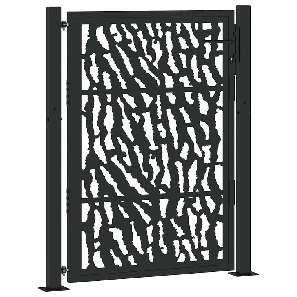 Vidaxl poort met sporenontwerp 100x125 cm staal zwart