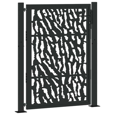 Vidaxl poort met sporenontwerp 100x125 cm staal zwart
