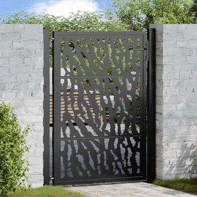 Vidaxl poort met sporenontwerp 100x125 cm staal zwart