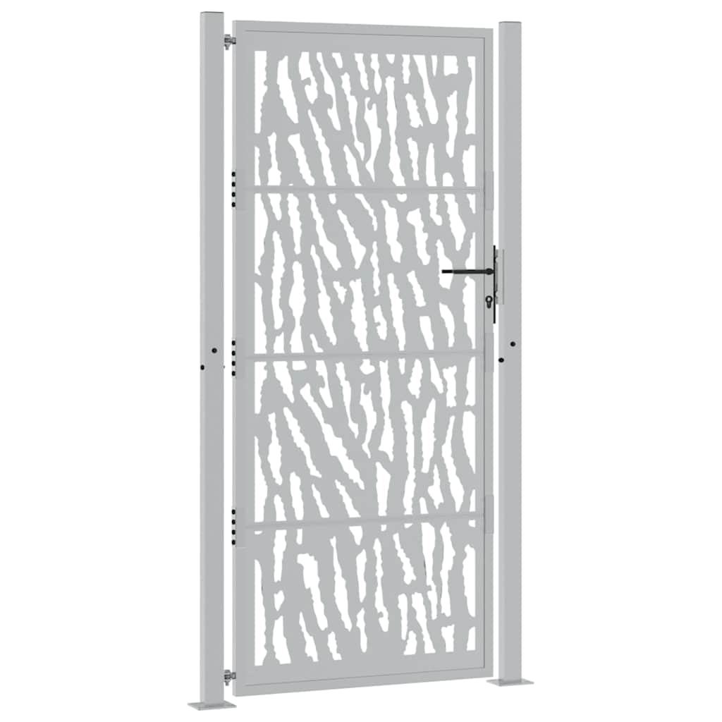 Vidaxl poort met sporenontwerp 100x200 cm weervast staal
