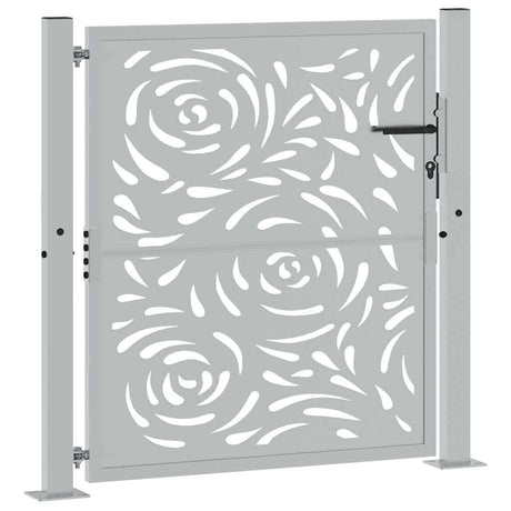 Vidaxl poort met vlamontwerp 100x100 cm weervast staal