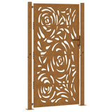 Vidaxl poort met vlamontwerp 100x200 cm weervast staal