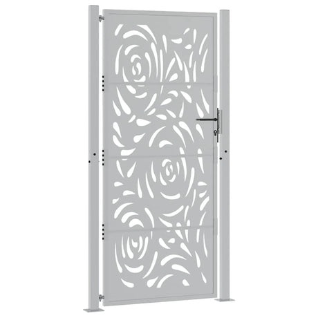 Vidaxl poort met vlamontwerp 100x200 cm weervast staal
