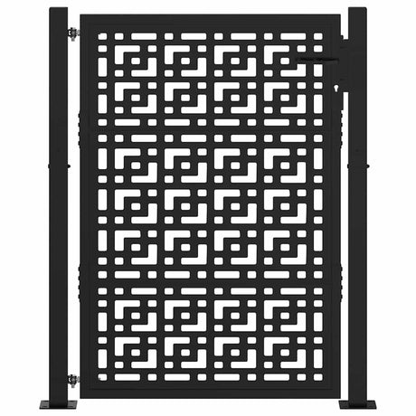 Vidaxl poort met kruisontwerp 100x125 cm staal zwart
