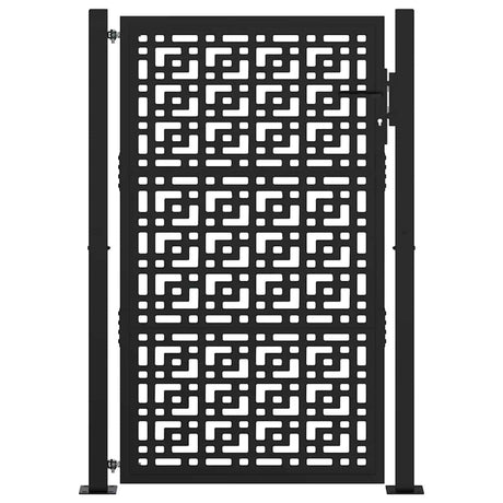 Vidaxl poort met kruisontwerp 100x150 cm staal zwart