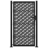 Vidaxl poort met kruisontwerp 100x175 cm staal zwart