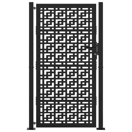 Vidaxl poort met kruisontwerp 100x175 cm staal zwart