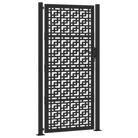 Vidaxl poort met kruisontwerp 100x200 cm staal zwart