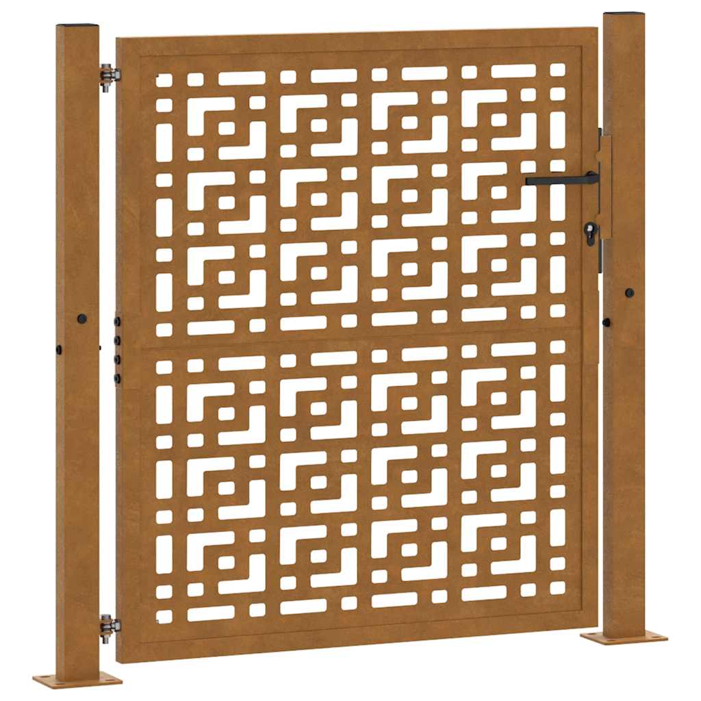 Vidaxl poort met kruisontwerp 100x100 cm weervast staal