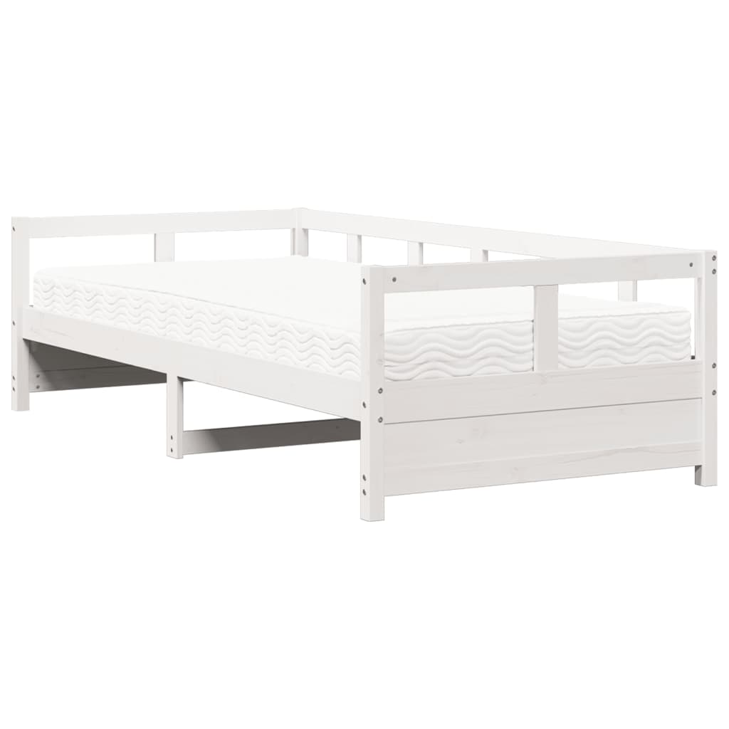 Vidaxl slaapbank met matras 80x200 cm massief grenenhout wit