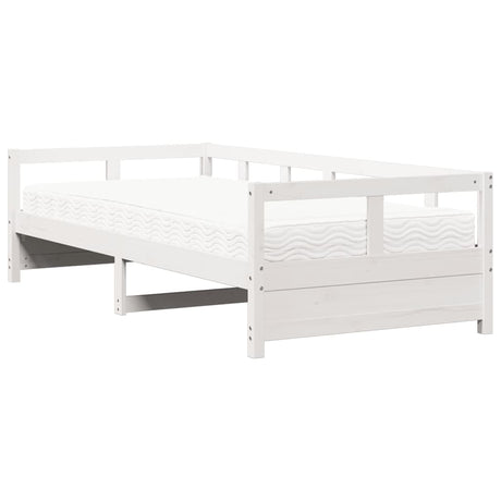 Vidaxl slaapbank met matras 80x200 cm massief grenenhout wit