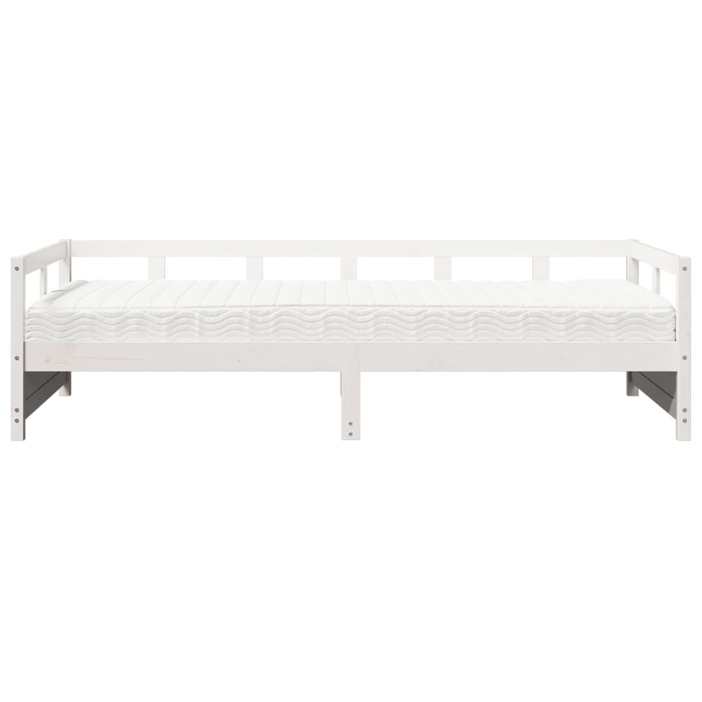 Vidaxl slaapbank met matras 80x200 cm massief grenenhout wit