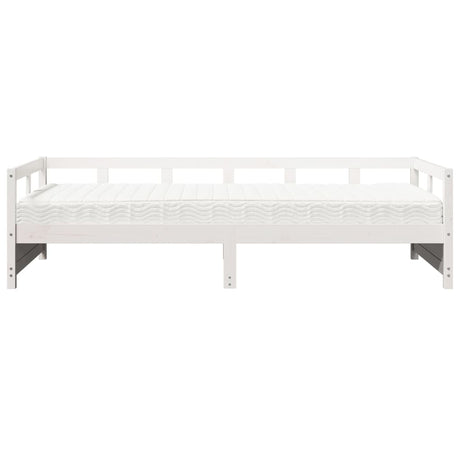 Vidaxl slaapbank met matras 80x200 cm massief grenenhout wit