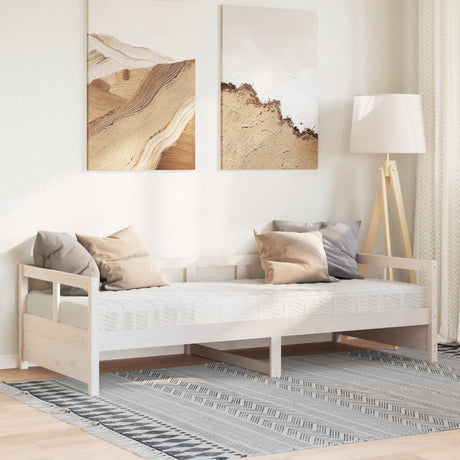 Vidaxl slaapbank met matras 80x200 cm massief grenenhout wit