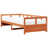 Vidaxl slaapbank met matras 80x200 cm massief grenenhout wasbruin