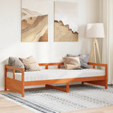 Vidaxl slaapbank met matras 80x200 cm massief grenenhout wasbruin
