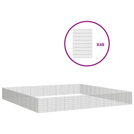 Vidaxl dierenverblijf 48 panelen 54x80 cm gegalvaniseerd ijzer