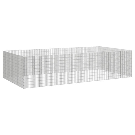 Vidaxl dierenverblijf 24 panelen 54x100 cm gegalvaniseerd ijzer