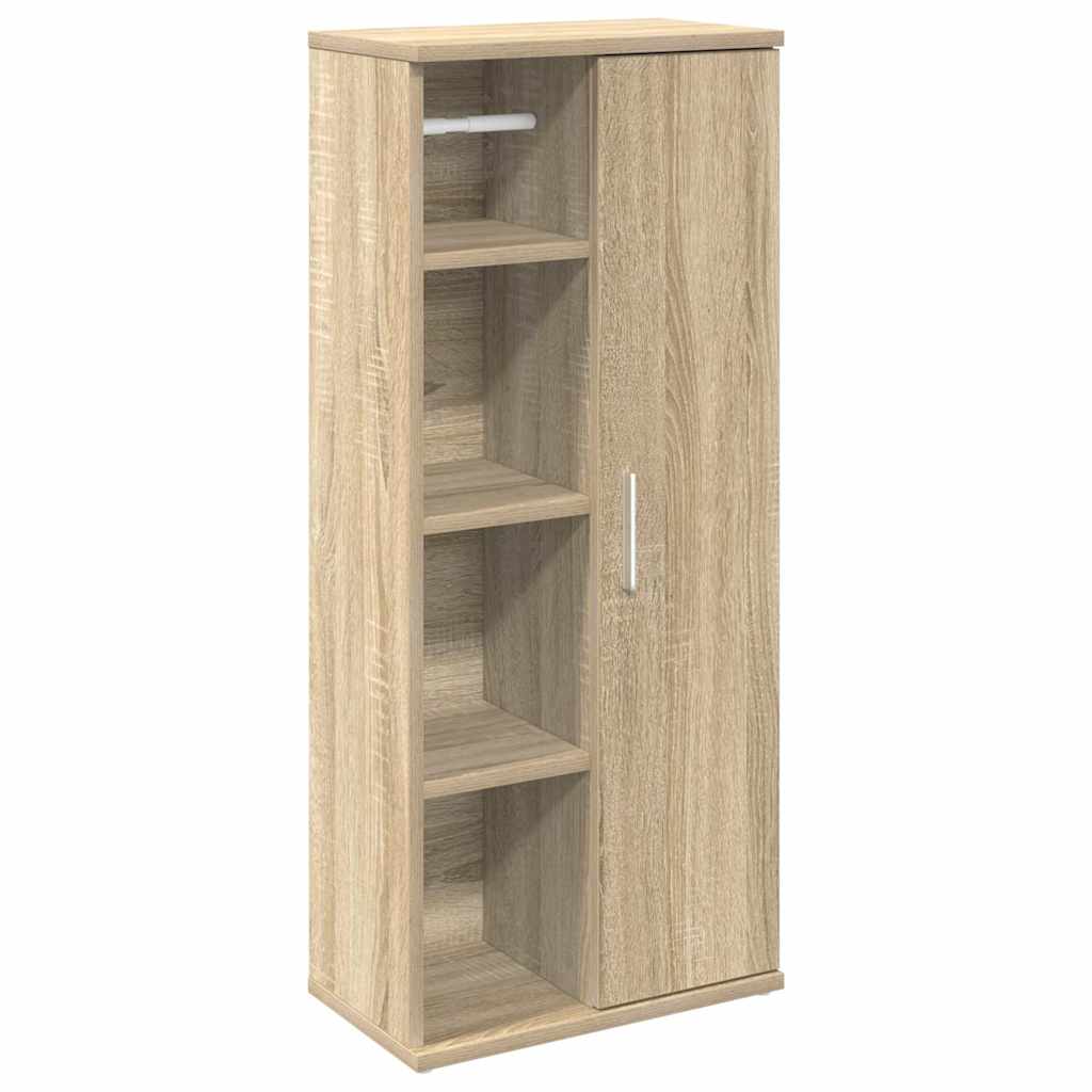 Vidaxl badkamerkast met rolhouder 39x22x90 cm sonoma eikenkleurig