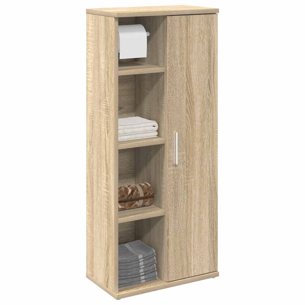 Vidaxl badkamerkast met rolhouder 39x22x90 cm sonoma eikenkleurig