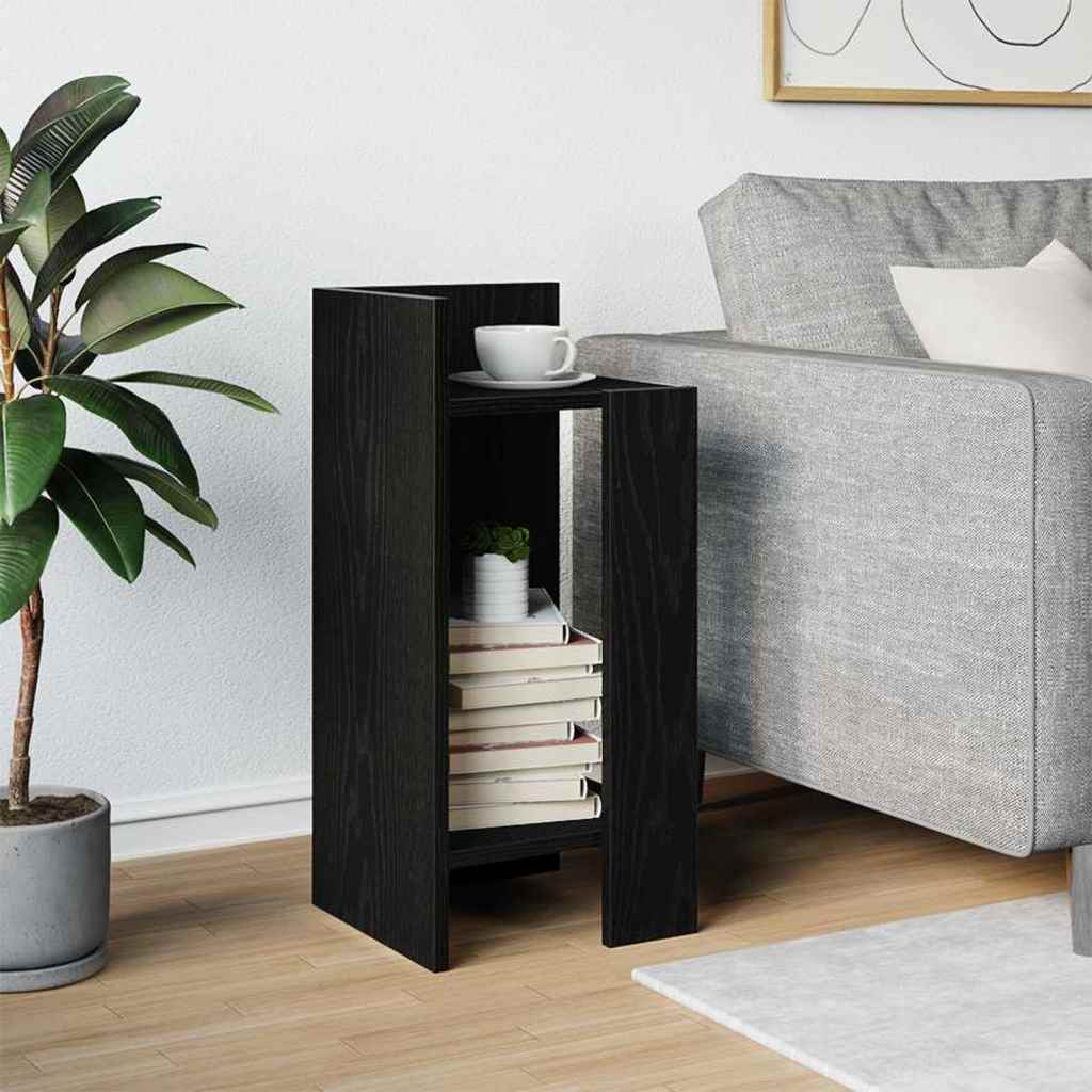 Vidaxl bijzettafeltje met plank 25,5x27x60 cm zwart