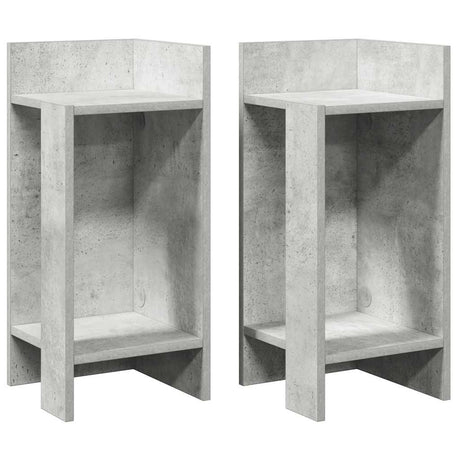 Vidaxl bijzettafels 2 st met plank 25,5x27x60 cm betongrijs