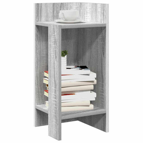 Vidaxl bijzettafels 2 st met plank 25,5x27x60 cm grijs sonoma eiken