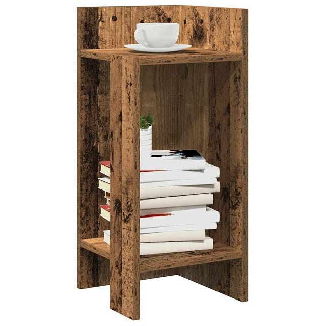 Vidaxl bijzettafels 2 st met plank 25,5x27x60 cm oud houtkleurig