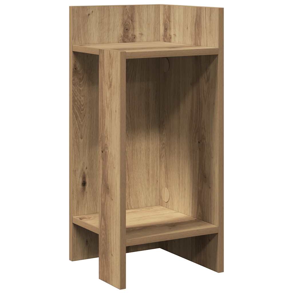 Vidaxl bijzettafeltje met plank 25,5x27x60 cm artisanaal eikenkleur