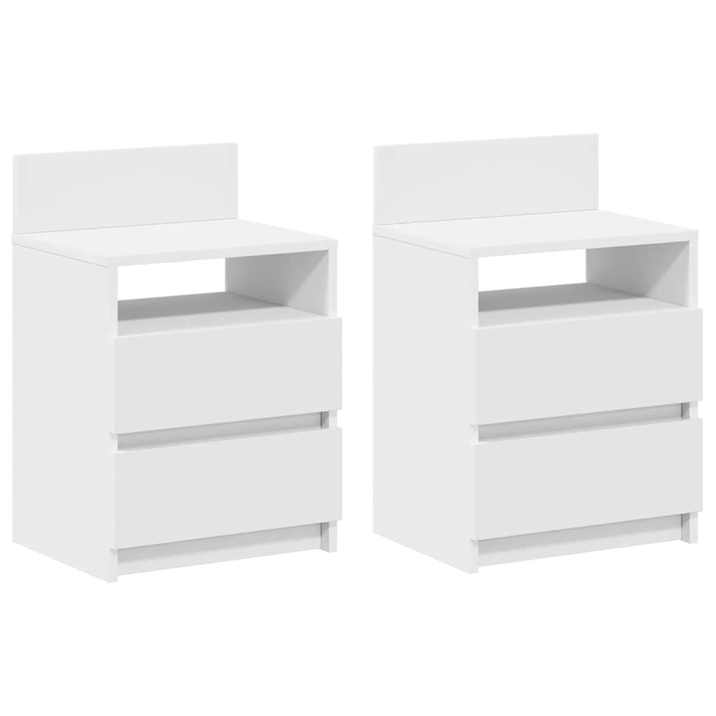 Vidaxl nachtkastjes 2 st met 2 lades 40x33x60 cm wit