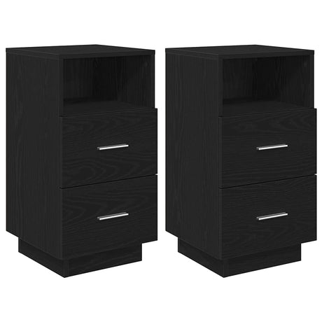 Vidaxl nachtkastjes 2 st met 2 lades 36x36x68 cm zwart