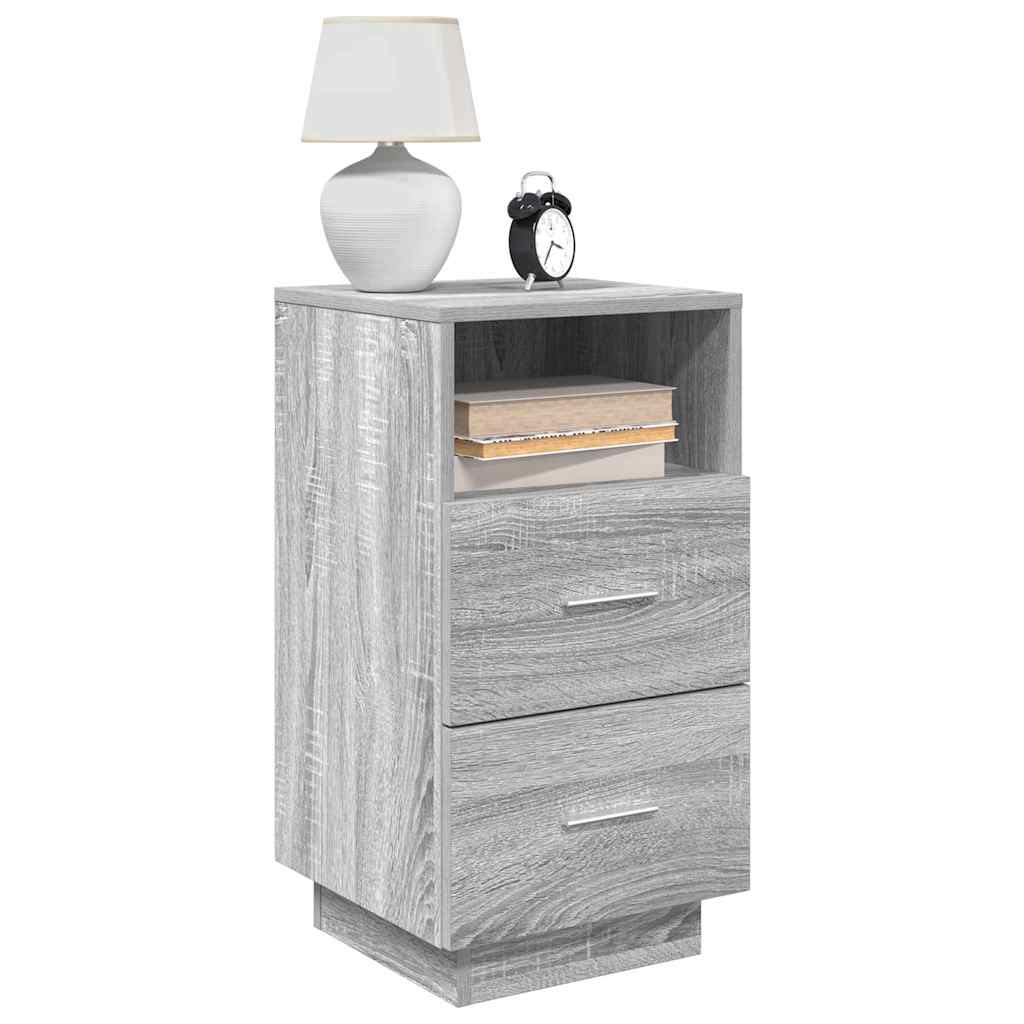 Vidaxl nachtkastjes 2 st met 2 lades 36x36x68 cm grijs sonoma eiken