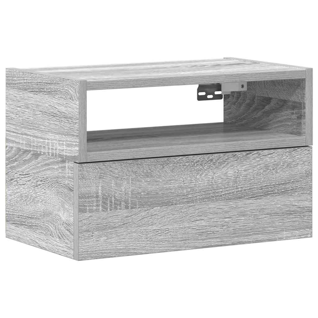 Vidaxl nachtkastje wandgemonteerd 45x26x28,5cm grijs sonoma eikenkleur