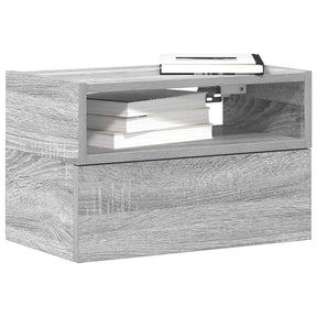 Vidaxl nachtkastjes 2st wandgemonteerd 45x26x28,5cm grijs sonoma eiken
