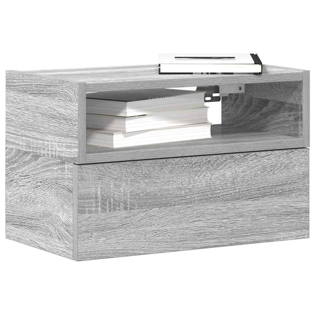 Vidaxl nachtkastjes 2st wandgemonteerd 45x26x28,5cm grijs sonoma eiken