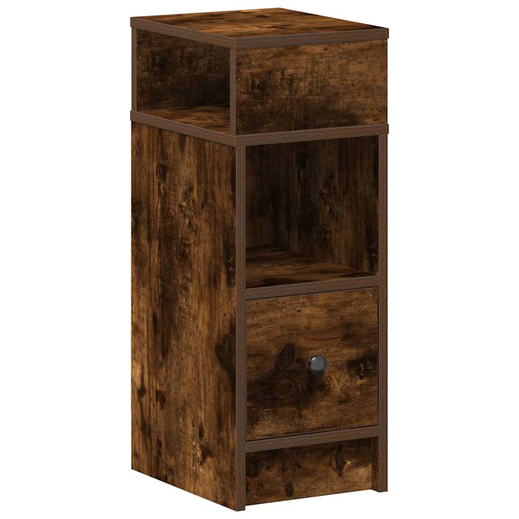 Vidaxl nachtkastje met lade 25x31x66 cm gerookt eikenkleurig
