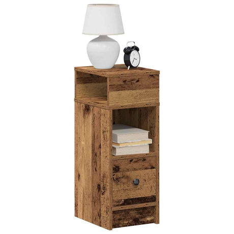 Vidaxl nachtkastjes 2 st met lade 25x31x66 cm oud houtkleurig