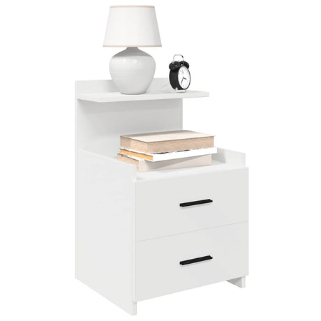 Vidaxl nachtkastje met 2 lades 40x36,5x62 cm wit