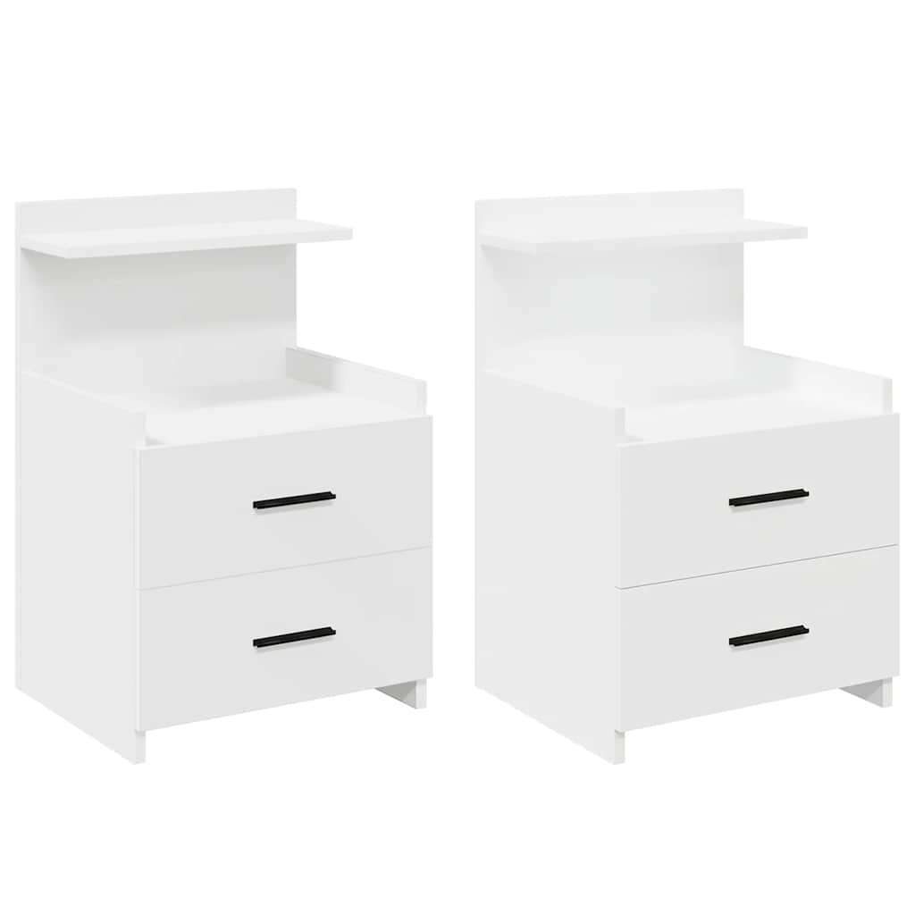 Vidaxl nachtkastjes 2 st met 2 lades wit 40x36,5x62 cm