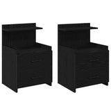 Vidaxl nachtkastjes 2 st met 2 lades zwart 40x36,5x62 cm