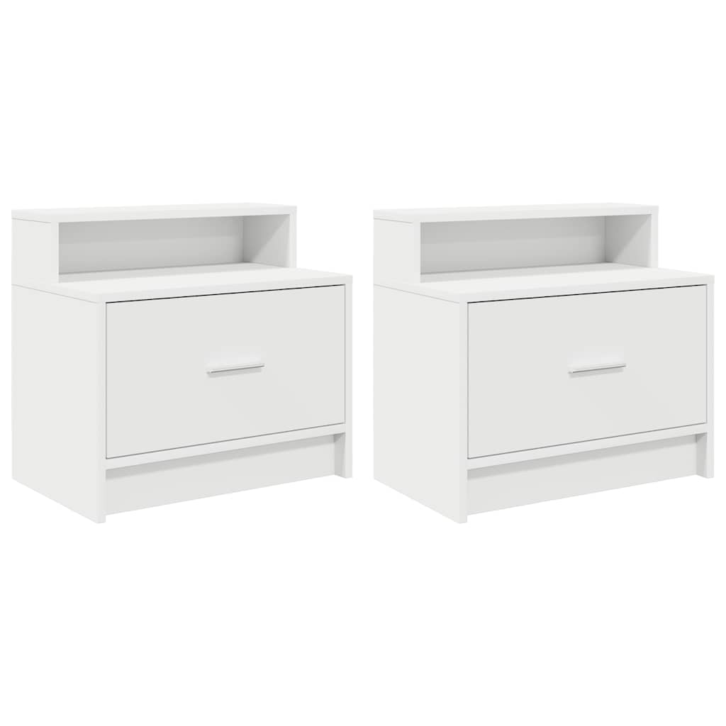 Vidaxl nachtkastjes 2 st met lade 51x31x47 cm wit
