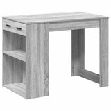 Vidaxl bureau met lade plank 102x62x77,5 cm bewerkt hout grijs sonoma