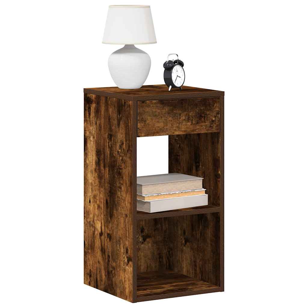 Vidaxl nachtkastje met lade 35x34x66,5 cm gerookt eikenkleurig