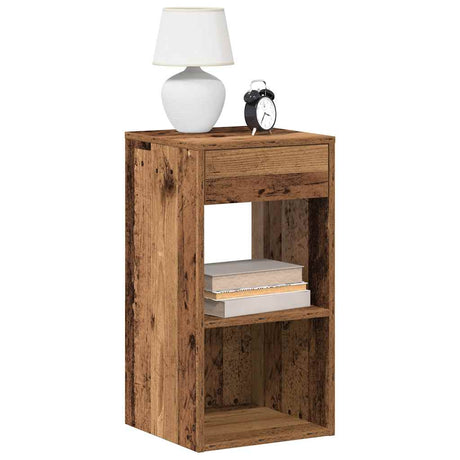Vidaxl nachtkastjes 2 st met lade 35x34x66,5 cm oud houtkleurig