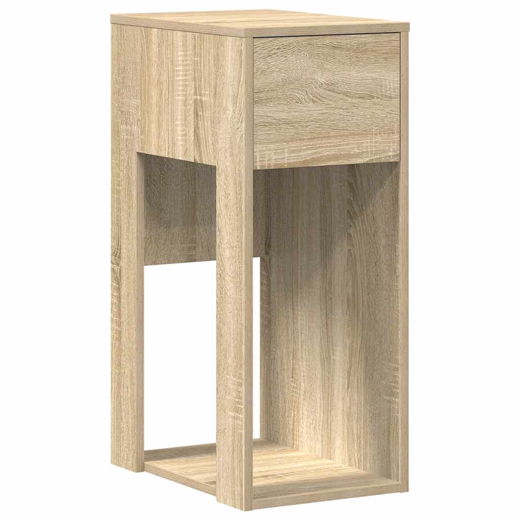 Vidaxl computertorenstandaard met lade 30x44x74 cm sonoma eikenkleurig
