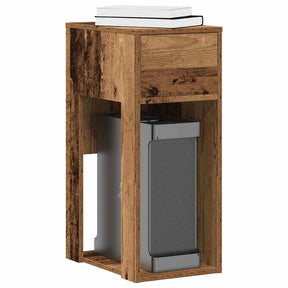 Vidaxl computertorenstandaard met lade 30x44x74 cm oud houtkleurig