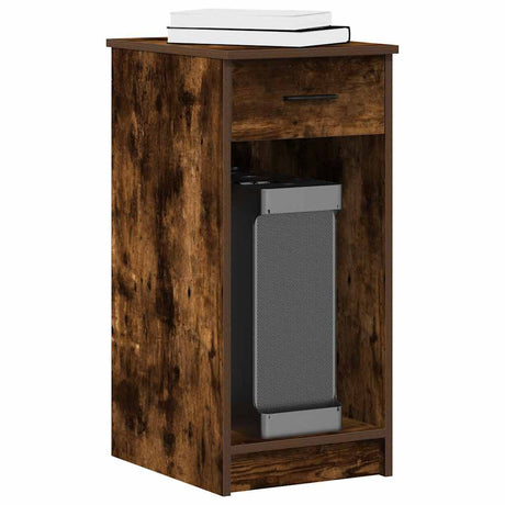 Vidaxl computertorenstandaard met lade 35x45x77 cm gerookt eikenkleur
