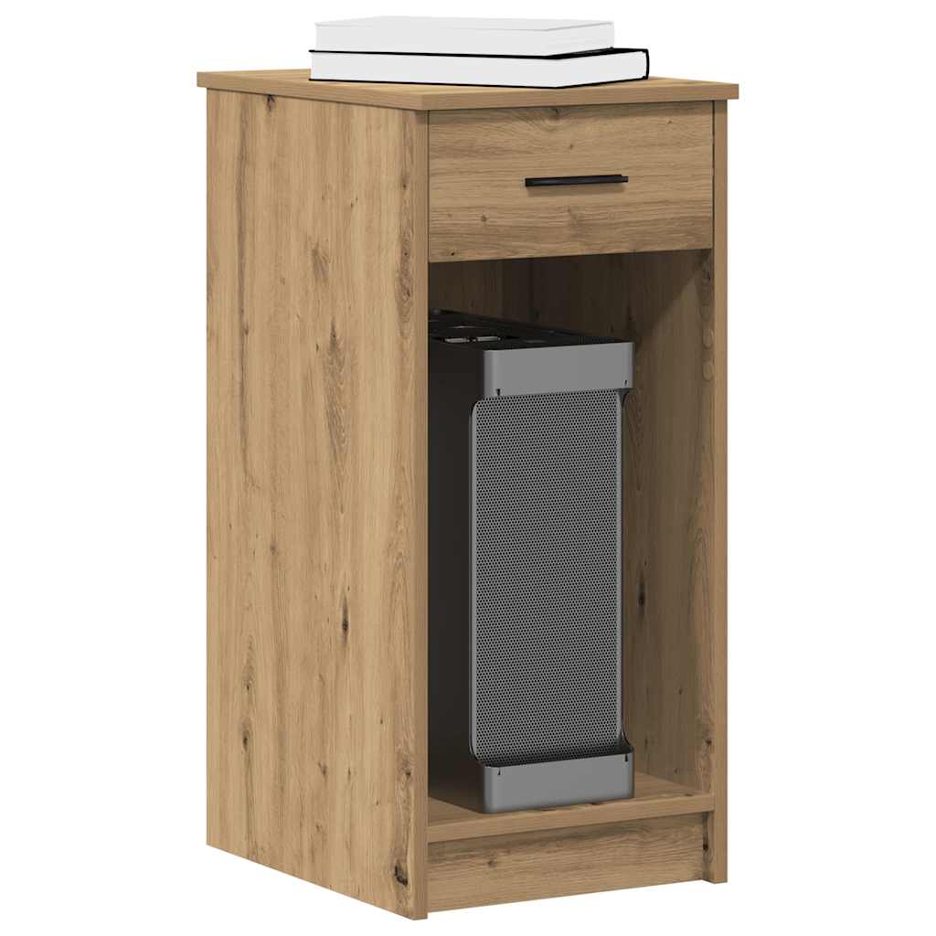 Vidaxl computertorenstandaard met lade 35x45x77 cm artisanaal eiken